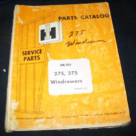 Ih intl harvester 275 375 windrowers