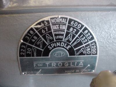 18X56 troglia lathe,inch-metric threading,loaded w/tool