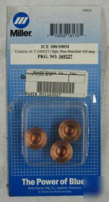 Miller 169227 tip, non-shielded 100 amp 3-pack 