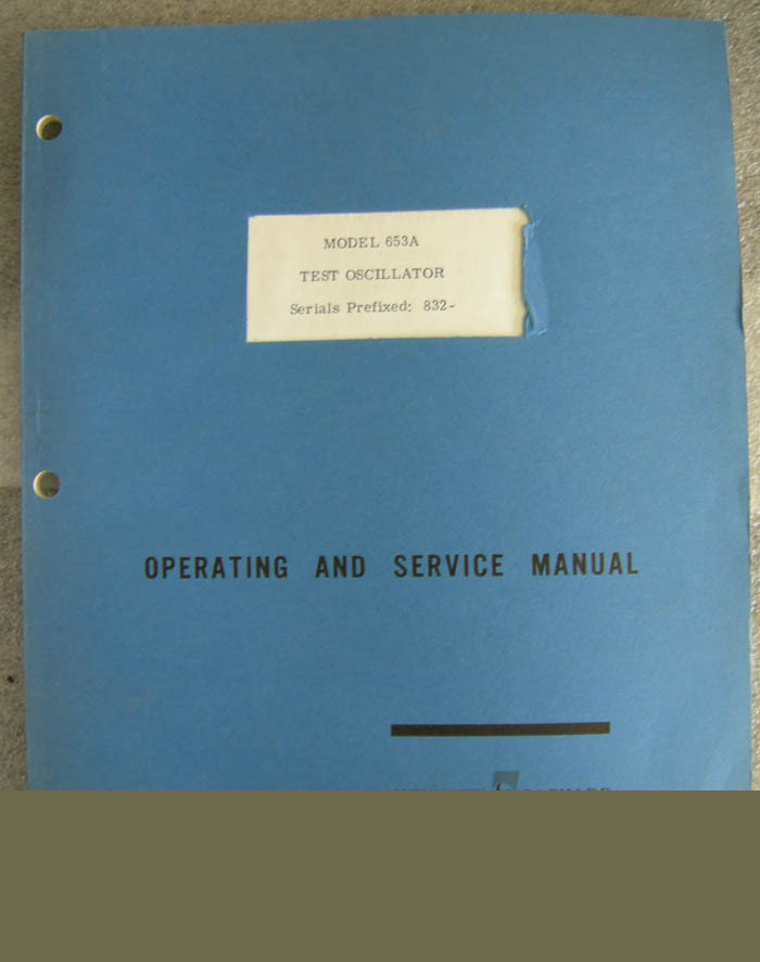 Hp 653A test oscillator manual