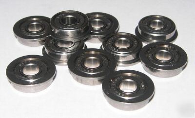 New (10) stainless steel flanged bearings, 5MM x 13MM, 